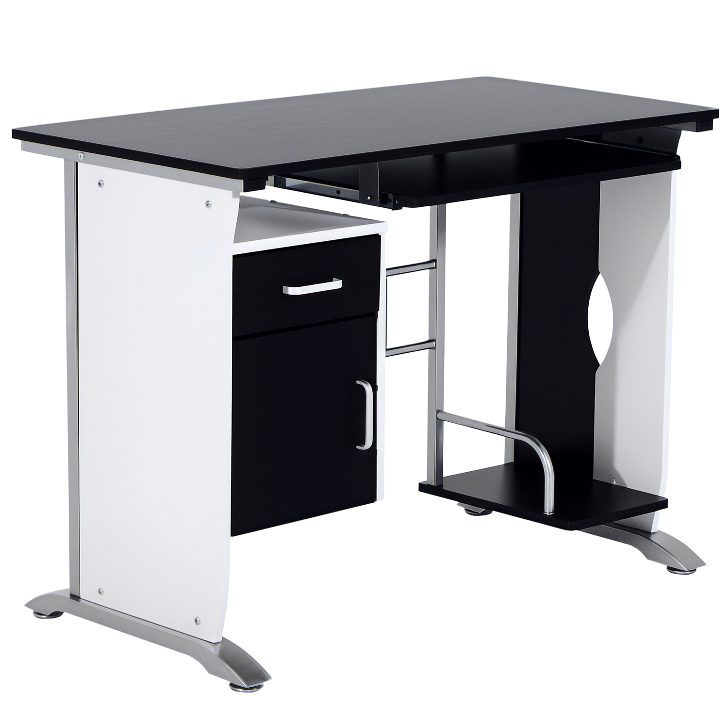 1503202669b65407bf761.png Secretária para Escritório Mesa de computador 100x52x75cm Preto e Branco Secretária para Escritório Mesa de computador 100x52x75cm Preto e Branco