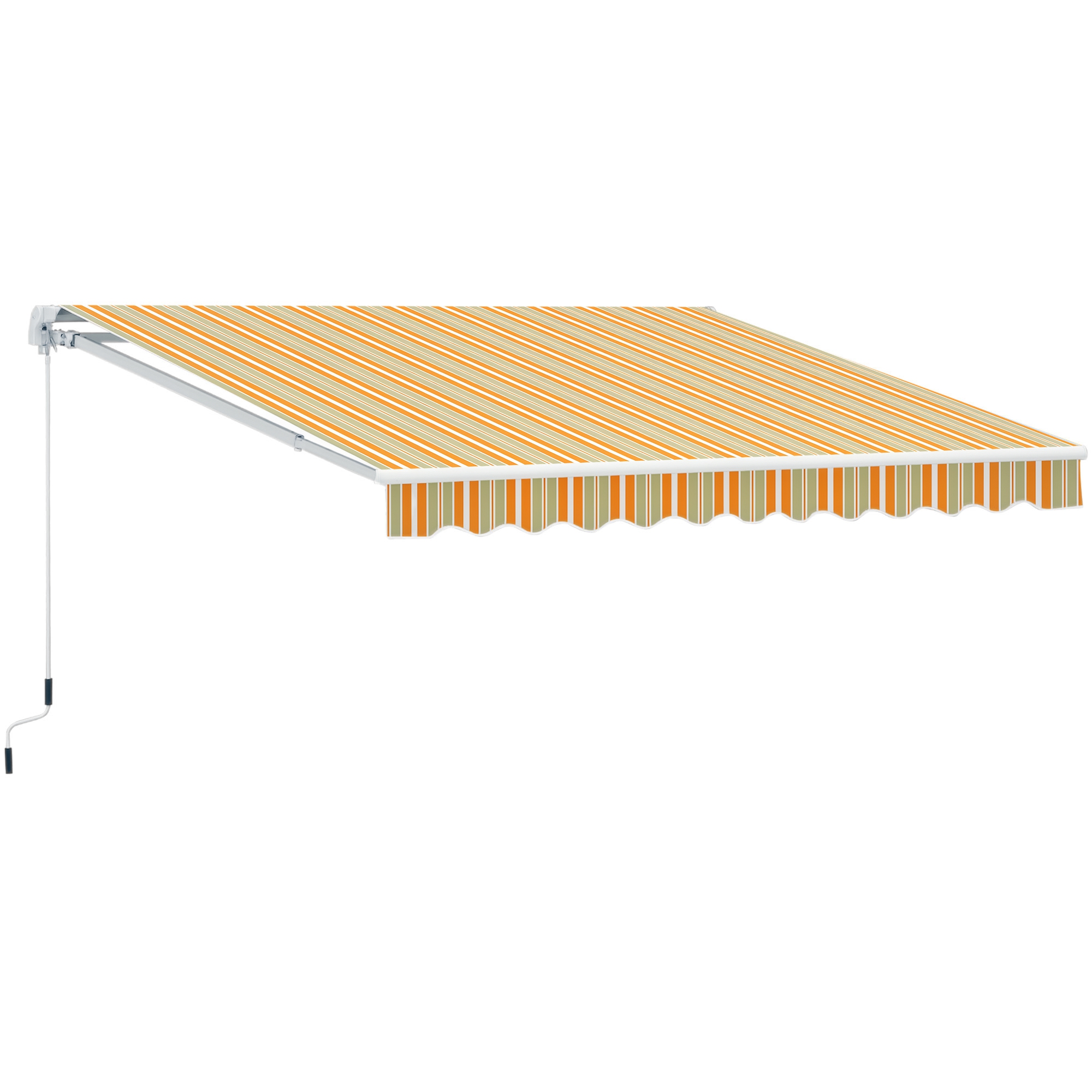 1503202669b657c861980.jpeg Toldo Manual Retrátil 300x250 cm, Montagem na Parede, Alumínio, Amarelo e Branco